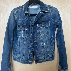 Denim Jacket with Button Closure